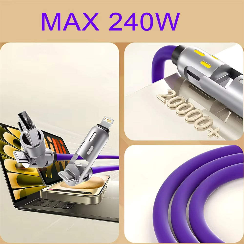 4 in 1 240W Fast Charging Data Cable