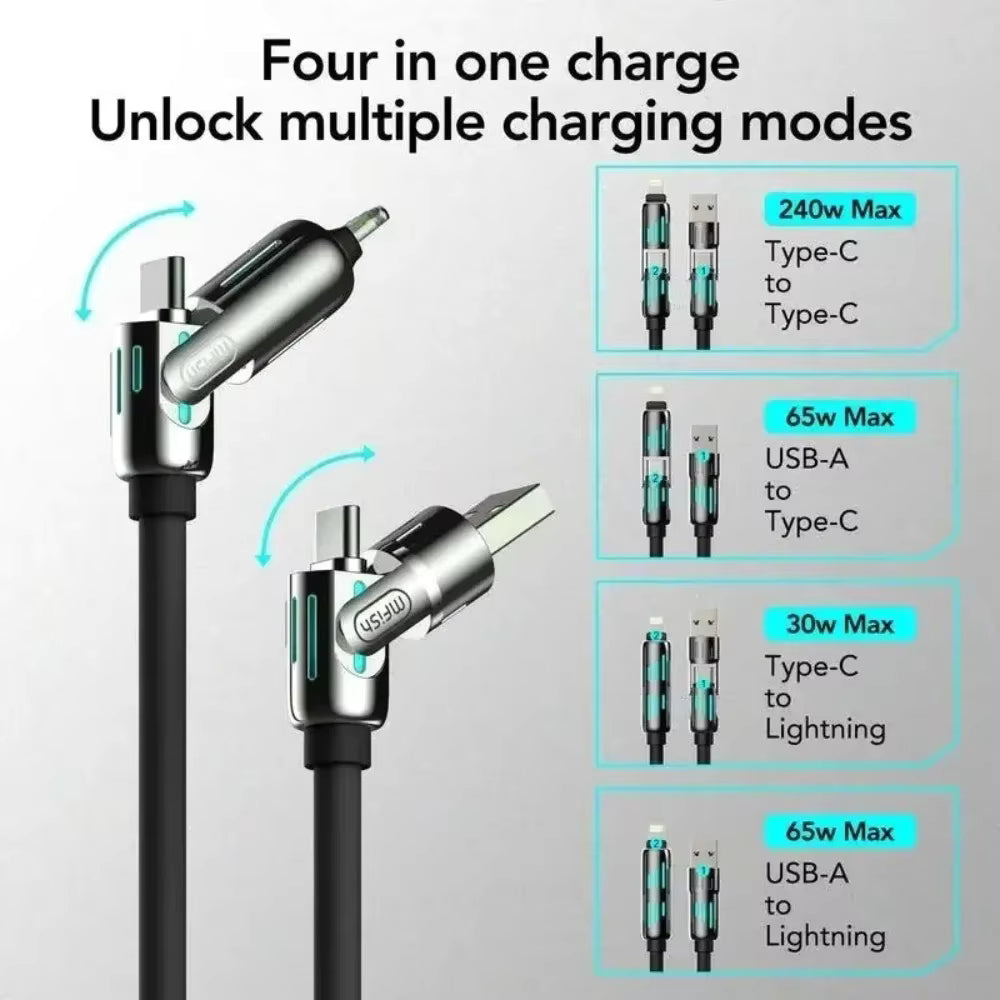 4 in 1 240W Fast Charging Data Cable